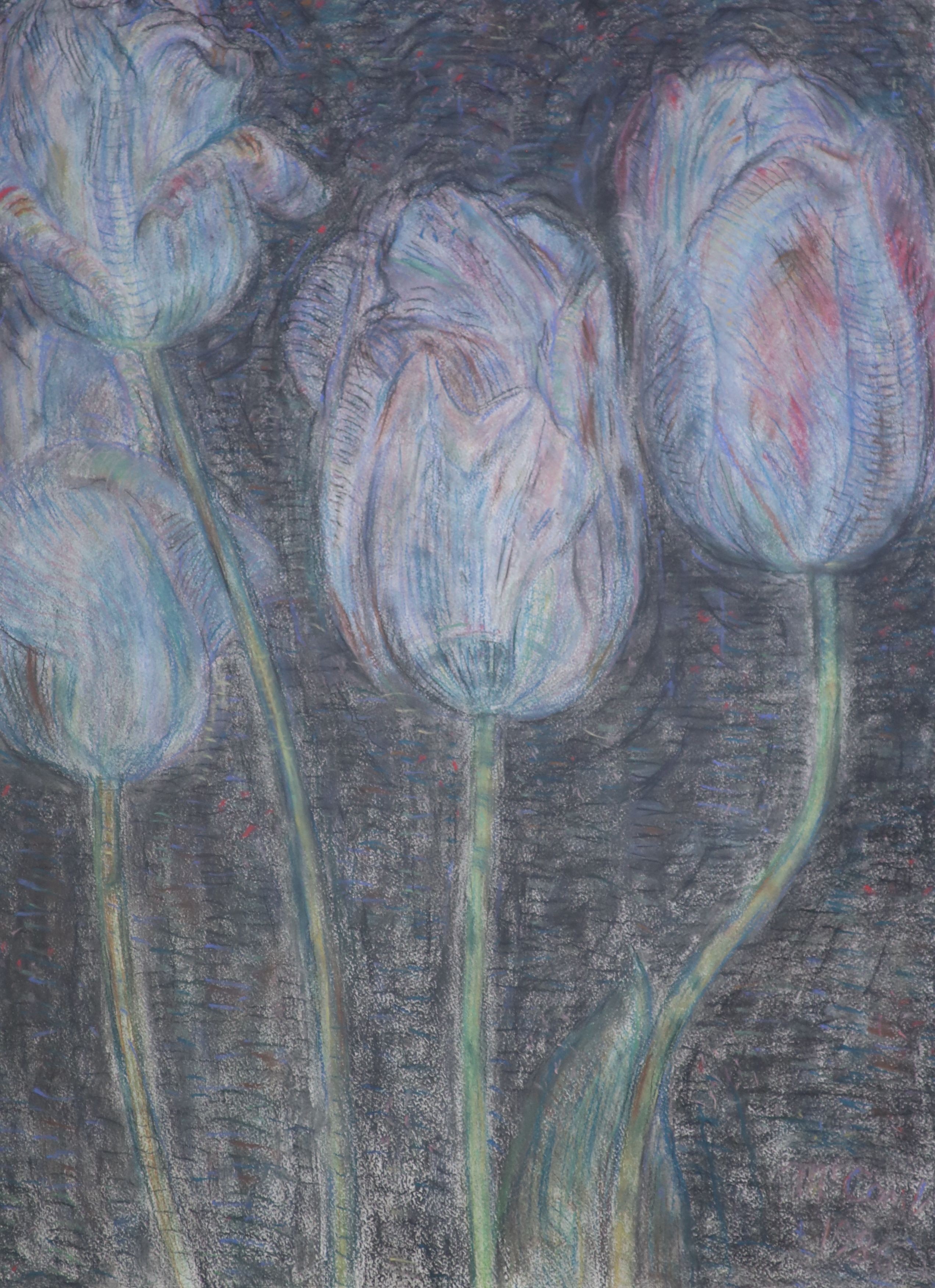 Leonard Mccomb (1930-2018), 'May Tulips', Pastel on Whatman paper, 76 x 56cm.